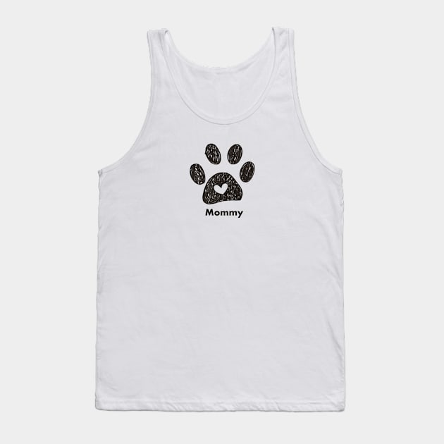 Mommy name made of hand drawn paw prints Tank Top by GULSENGUNEL